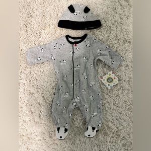 NWT little Me dog print set size newborn